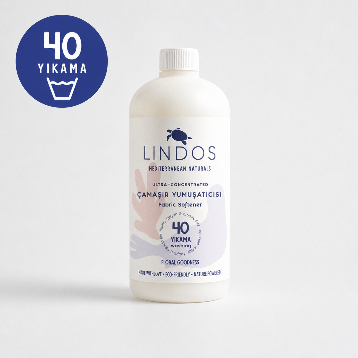 Lindos Naturals Natural Concentrated Fabric Softener – Geranium & Lavender – 600 ml – 40 Washes