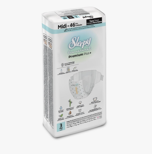 Sleepy Bio Natural Premium Plus Diapers Size 3 (4-10 Kg) 46 Pieces