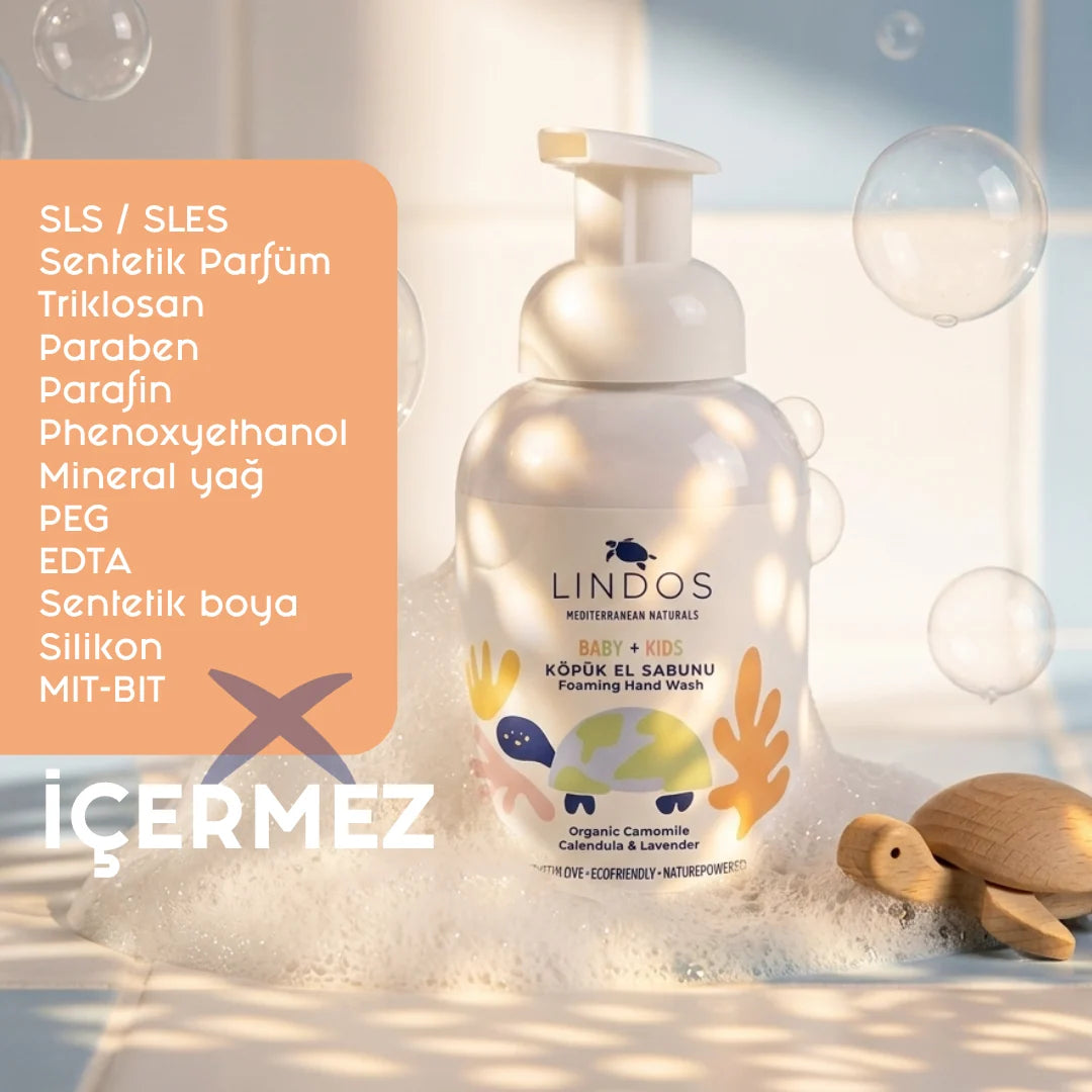 Lindos Naturals Organik Köpüren El Sabunu (Çocuklar için) – Lavanta – 300 ml