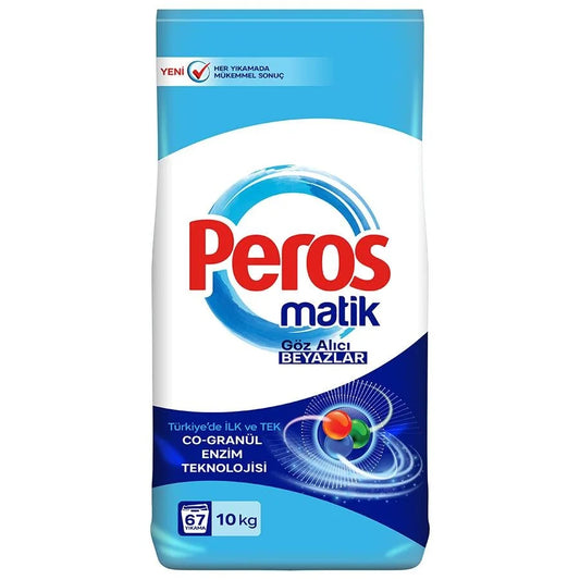 Peros Powder Detergent for Dazzling Whites 10 Kg - 67 Washes