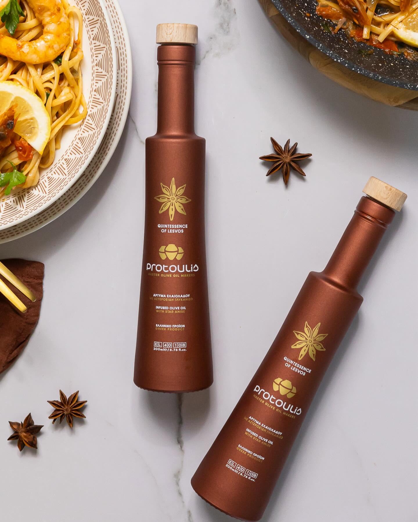 Protoulis infused olive oil with star anise inspired by the traditions of Lesvos