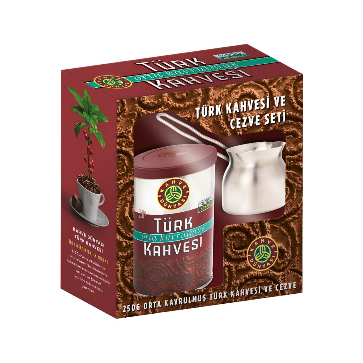 Kahve Dünyası Medium Roast Turkse Koffie 250g + Cezve Cadeauset