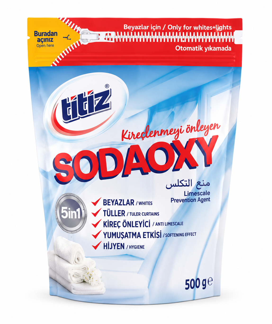 Titiz Sodaoxy Oxygen-Activated Laundry Soda for Whites - Extra Hygiene and Protection 500g